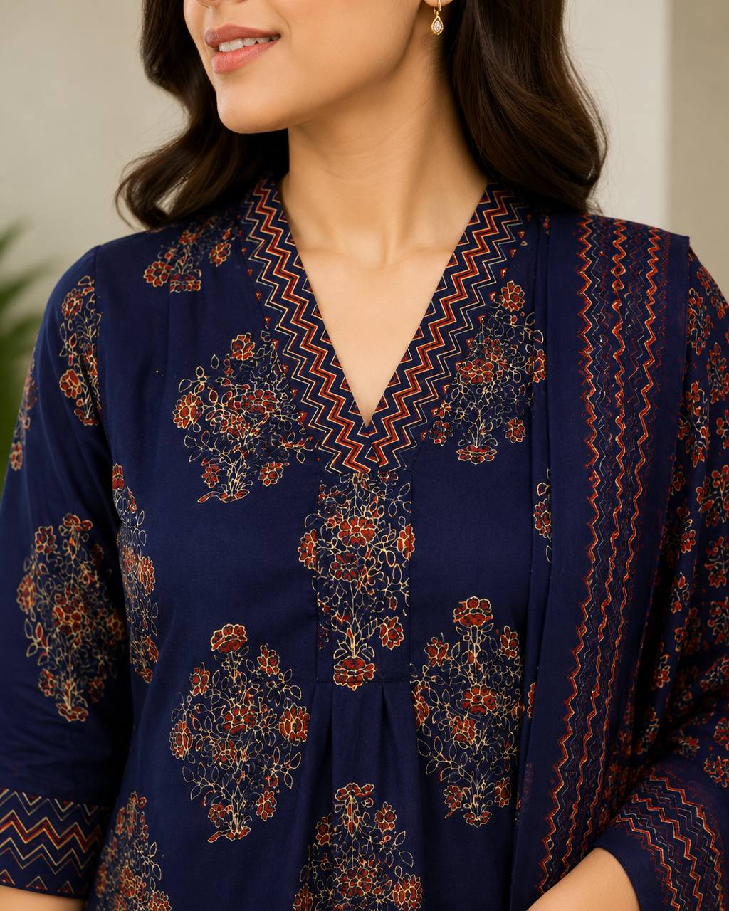 Navy Blue Printed 3-Piece Set
